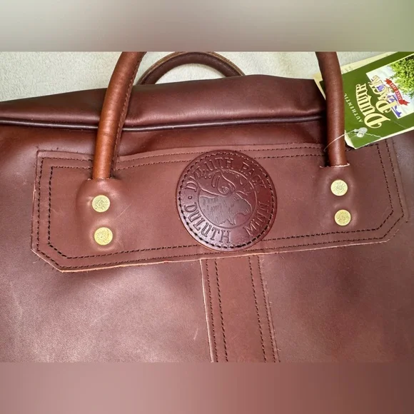 Duluth Pack Freelance Briefcase Black Leather Bag Business Everyday Travel - Picture 9 of 12